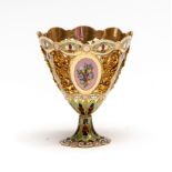 A 19th Century Swiss 18ct gold and enamel Zarf made for the Turkish Market (circa 1810, Geneva),