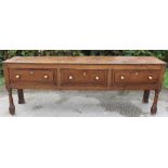 A late 17th Century or later joined oak dresser base,