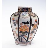 A Japanese imari vase, late 17th/early 18th Century, of octagonal form,