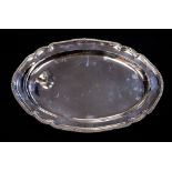 A large George III silver platter oval form with ogee gadrooned border, William Strand, London 1804,