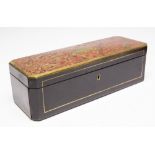 A 19th Century boulle work tortoiseshell and brass glove box, of oblong form,