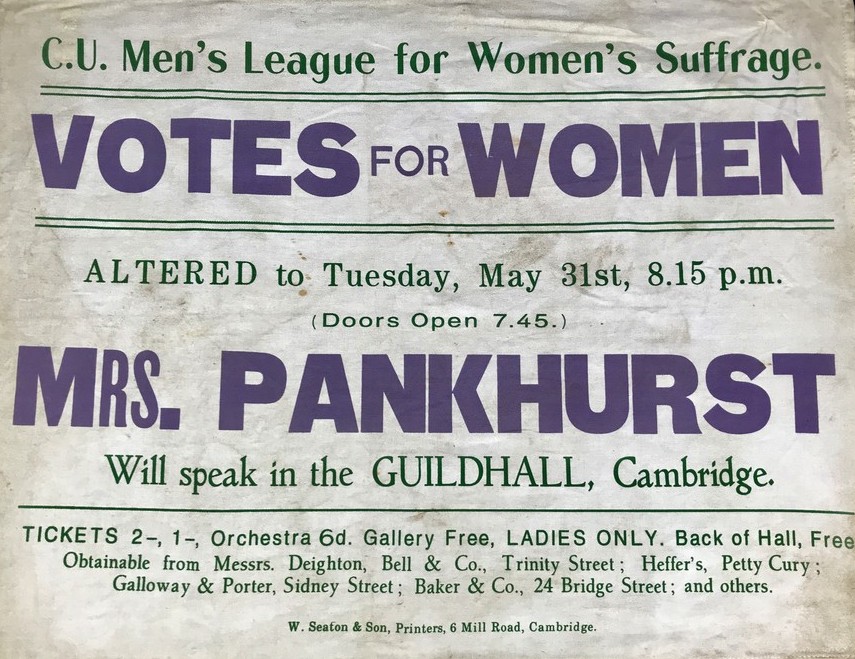 Suffragette Interest - an original cloth banner, 'C.U.