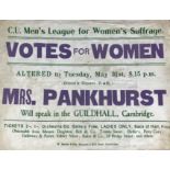 Suffragette Interest - an original cloth banner, 'C.U.