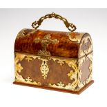 A mid Victorian figured walnut stationary casket, circa 1860,