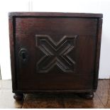 A 17th Century country oak table spice cupboard,