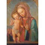 Continental School, late 19th Century, a Madonna and Child, oil on canvas, 80 by 58.