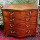 A good George III mahogany Serpentine chest of drawers, circa 1785,