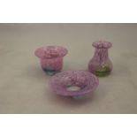 Three Kost Boda Artist collection 'Pastel' series miniatures, designed by Ulrica Hydman Vallien.