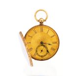 A Victorian 18ct gold gentleman's open-faced key wind pocket watch,