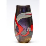 A Norman Stuart Clarke signed and dated 1994 'Vesuvious' design vase made in the studio at St Erths