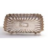 A late Victorian silver shaped rectangular bowl,