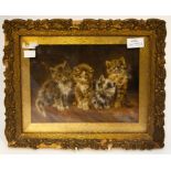 ***Bishton*** A 19th century gouache, Four Kittens, approx 18cm x 25cm,