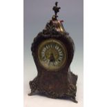 A 19th Century French boulle work bracket clock, inset enamel Roman numerals,