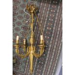 An early 20th Century French ormolu four light electrolier, of Neo-classical design,