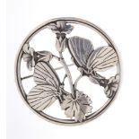 Arno Malinowski for Georg Jensen, Moonlight Blossom, a Danish Modernist silver brooch, number 283,