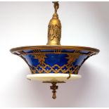 A circa 1920's Art Deco pendant electric light fitting,