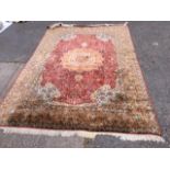 A silk and wool carpet,