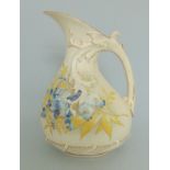 A Royal Worcester ewer, ivory ground painted with Wisteria, No 1439, circa 1891, 19.