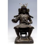 A large Japanese bronze study of a samurai warrior, 20th Century,