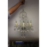 A Waterford crystal chandelier, all droppers marked Waterford, drop 22 inches,