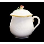 A Derby custard cup and saucer; `anchor over D' (in gilt) mark, c1775,