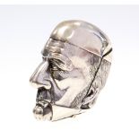 A Victorian novelty silver vesta case cast in the form of William Gladstone's bust, S.