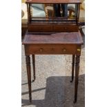 A Victorian rosewood bonheur de jour, the upper section with a mirrored back, two small drawers,