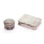 A Victorian silver snuff box, Chester, 1841 and an Edwardian silver pill box, Birmingham,