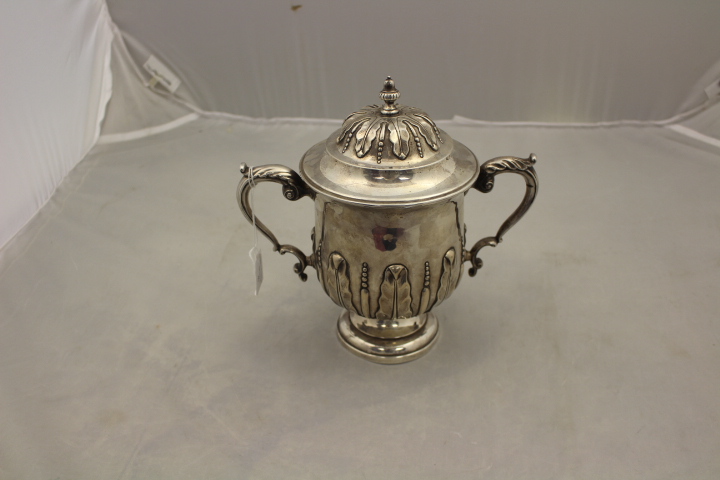 An Edwardian Silver twin handled cup and cover,