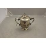 An Edwardian Silver twin handled cup and cover,
