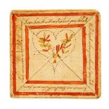 Folk Art: A handmade 18th-century Valentine's card, a "love token" or "puzzle purse",
