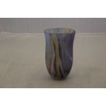 A Pauline Solven multi coloured, satin finish vase, signed and dated for 2002.
