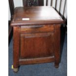 An 18th Century joined oak box stool,