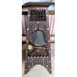 A late 19th Century Anglo-Indian carved wooden dinner gong stand, circa 1890,