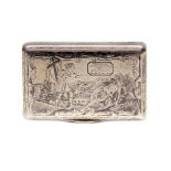 An early 19th Cetury Russian silver niello snuff box , Moscow 1827 ,