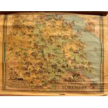 British Railways map of Yorkshire, Estra Clark, published 1949,