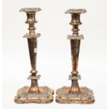 Pair of Sheffield plate candlesticks