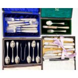 Four cased flatware,