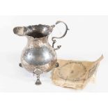 A Georgian Silver cream jug 1752 (A.