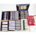 ***REOFFER IN NOVEMBER A&C £20/30***A quantity of plated flatware fish knives and forks, etc,