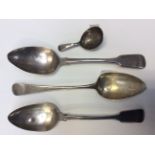 ***REOFFER IN NOVEMBER A&C £40/60***Three HM silver serving spoons, London 1806 and two London 1819,