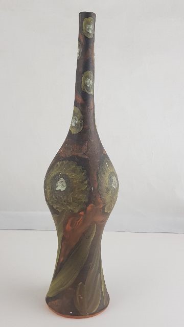 Jules Agard, a Picasso interest terracotta pottery art vase, with original gallery brochure,