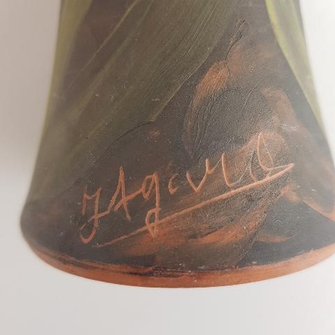 Jules Agard, a Picasso interest terracotta pottery art vase, with original gallery brochure, - Image 2 of 3