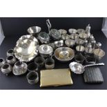 A large collection of Islamic white metal wares, to include; a set of six white metal circular