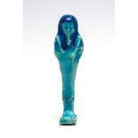 Egyptian Ptolemaic Period Faience Shabti Ptolemaic Period, 4th Century BC. A bright blue faience