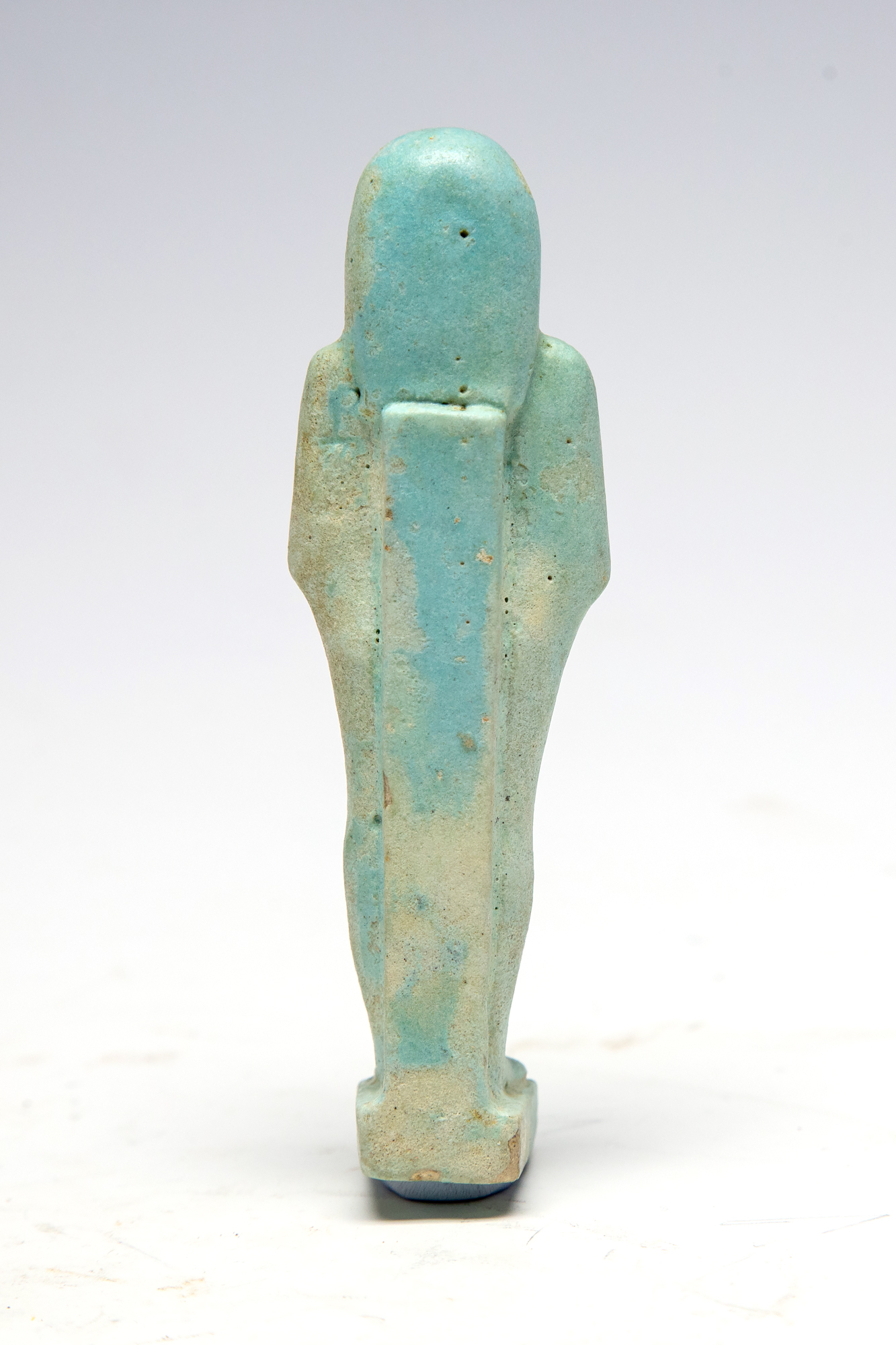 Egyptian faience shabti figure Late Dynastic Period, C. 664 BC - 332 BC. A beautiful light blue - Image 5 of 5