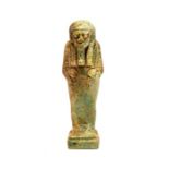 Translated Egyptian Shabti Figure for Chons Chui Late Period, 664 - 332 BC A bright green glazed