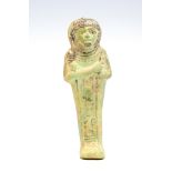 Egyptian Royal Turquoise Glazed Shabti for Prince Khaemwaset New Kingdom, Ramesside Period, circa