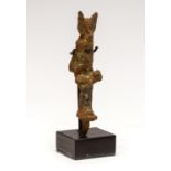 ***AWAY WITH JSB 05.12.18***Egyptian Bronze Seated Isis and Horus Statuette  Late Dynastic Period,