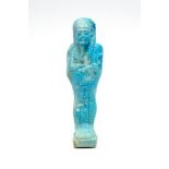 Egyptian Bright Faience Shabti Late Period, C. 664 - 332 BC. An Egyptian bright mummiform figure